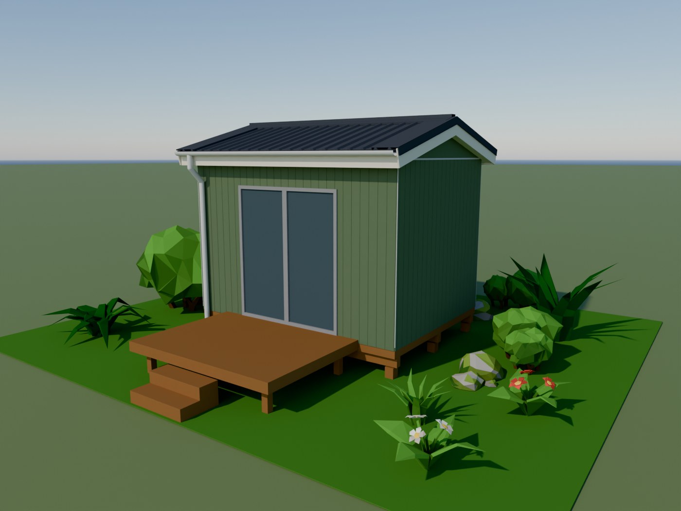 Rendered 3D view of the Kauri sleepout
