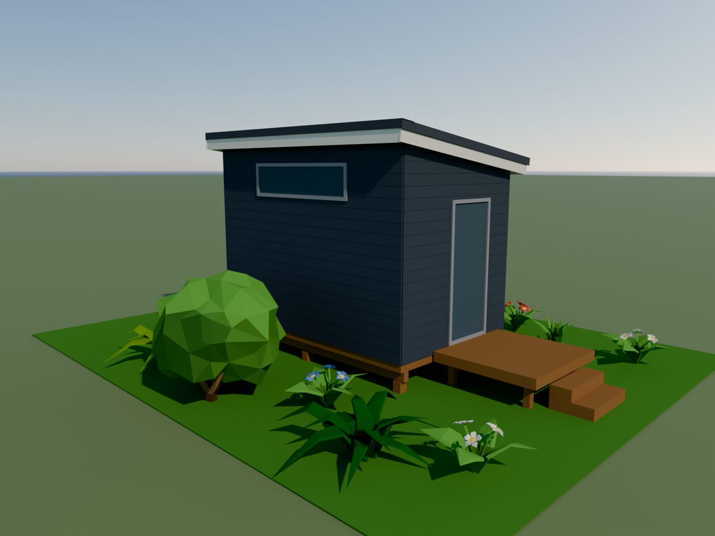 Rendered 3D view of the Rata sleepout